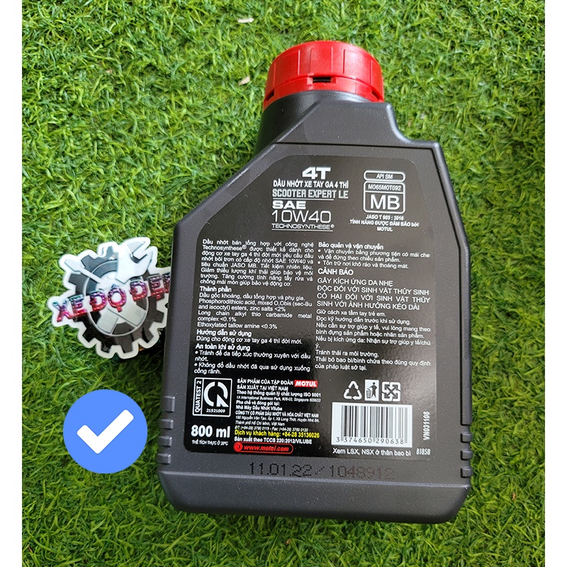 Nhớ Tay Ga Motul Scooter Expert LE 10W40 0.8L