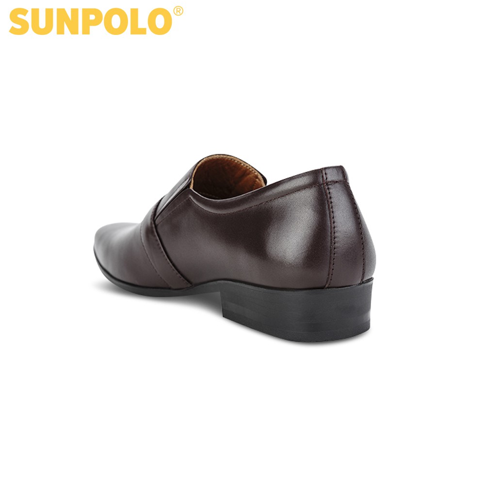 Giày Tây Nam Da Bò SUNPOLO Đen Nâu SUMU07DN