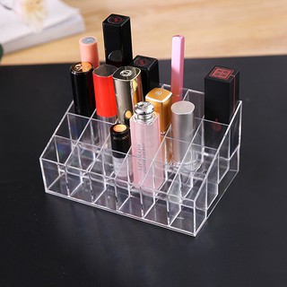 Khay đựng son mica 24 ô trong suốt V.2, Khay đựng mỹ phẩm, son môi, dụng cụ trang điểm 24 ô - Asam