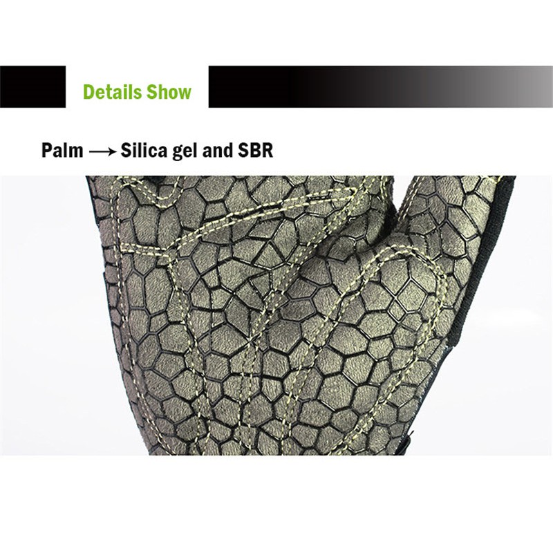 Găng Tay Thể Thao Silicone Hở Ngón Chống Trượt Thoáng Khí Cho Nam