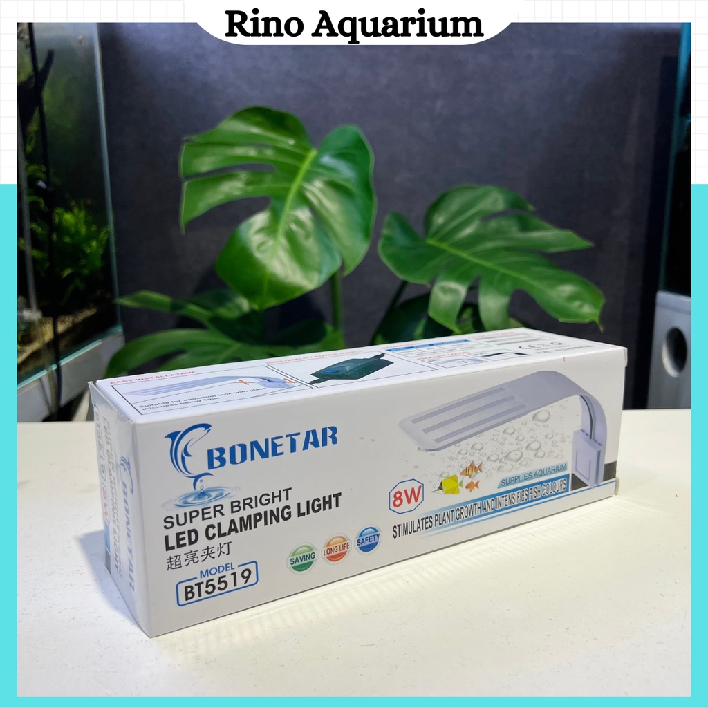 Đèn Led Kẹp Siêu Mỏng Bonetar 8W BT5519 Cho Hồ Cá Cảnh, Hồ Thủy Sinh Mini (Ảnh Thật Shop Tự Chụp)