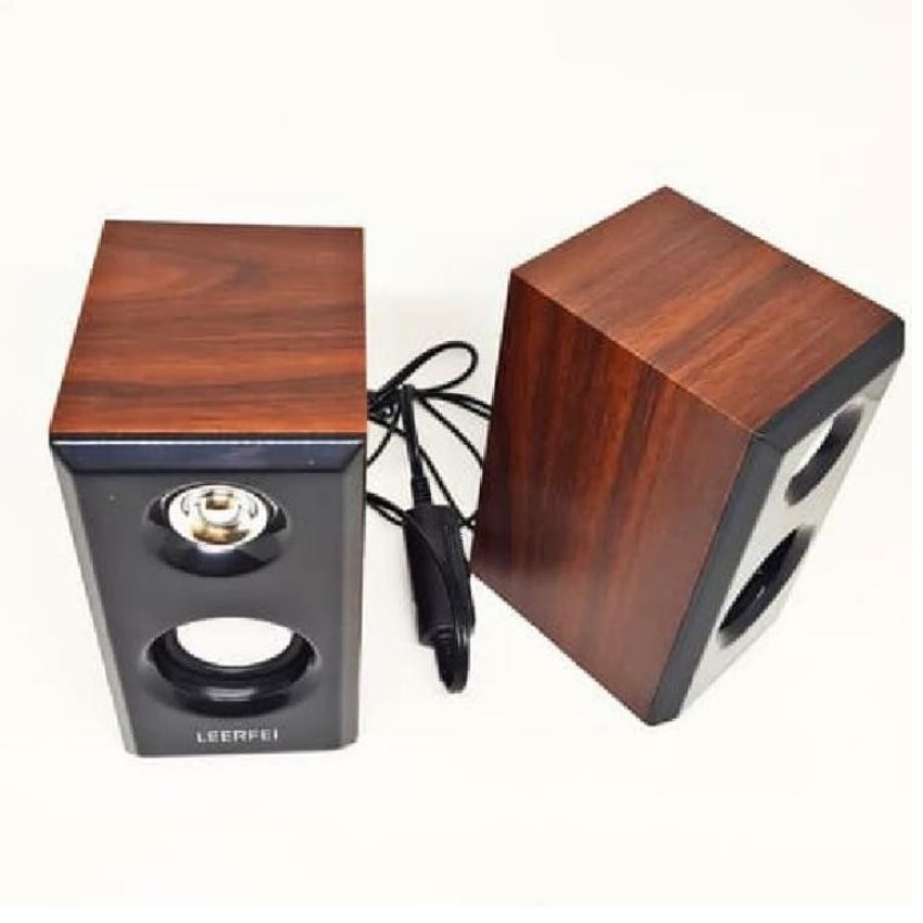 Loa Vi Tính 2.0 Hộp Gỗ Speaker Leerfei 1017 Loa Có Dây Dùng Cho Laptop, Pc, Điện Thoại,..