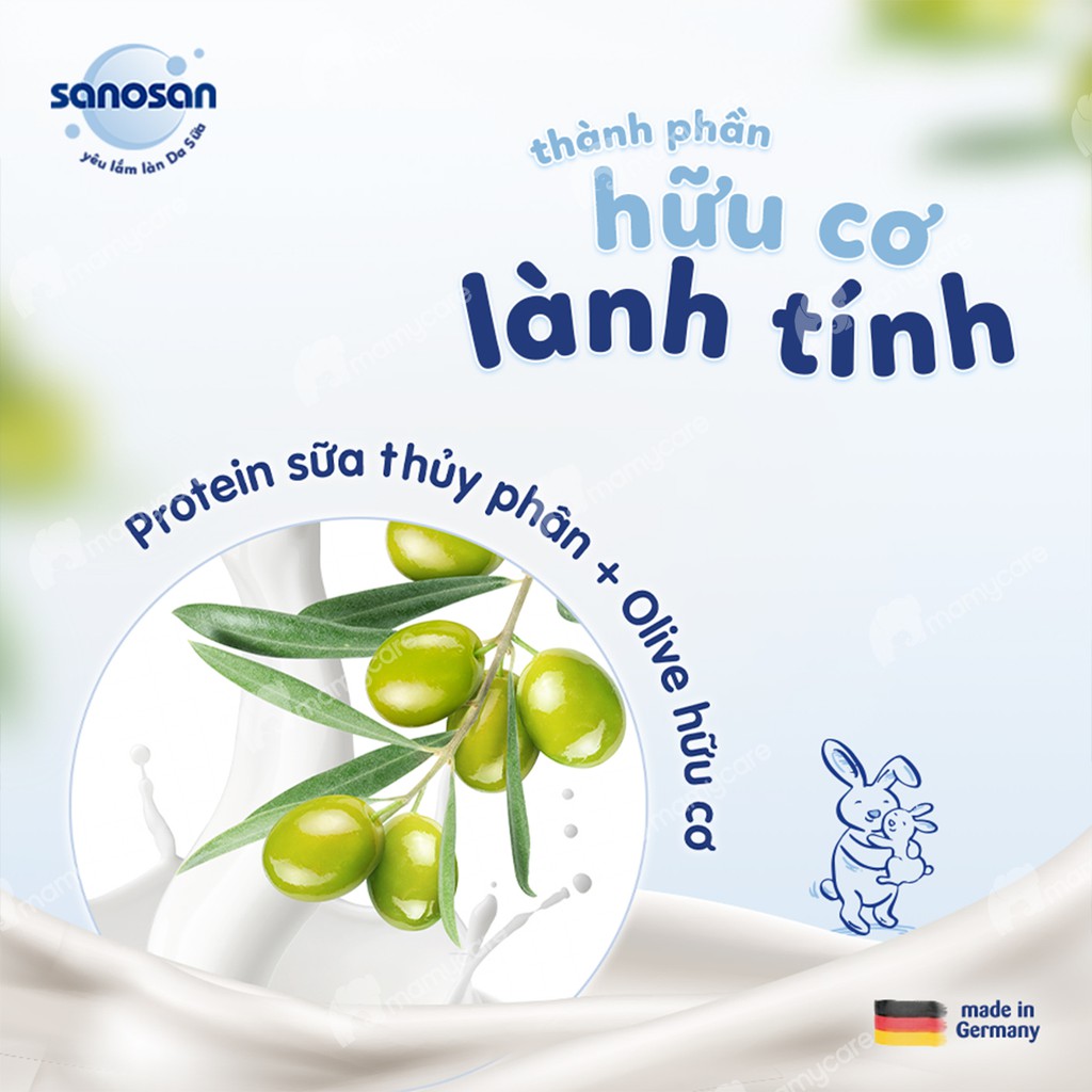 Phấn rôm Sanosan chiết xuất từ Bơ và Olive hữu cơ cho bé 100gr - MAMYCARE