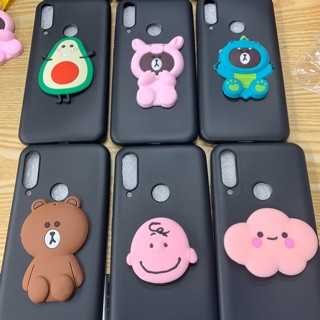 Ốp lưng Vsmart Joy 3 dẻo đen hình thú nổi cute