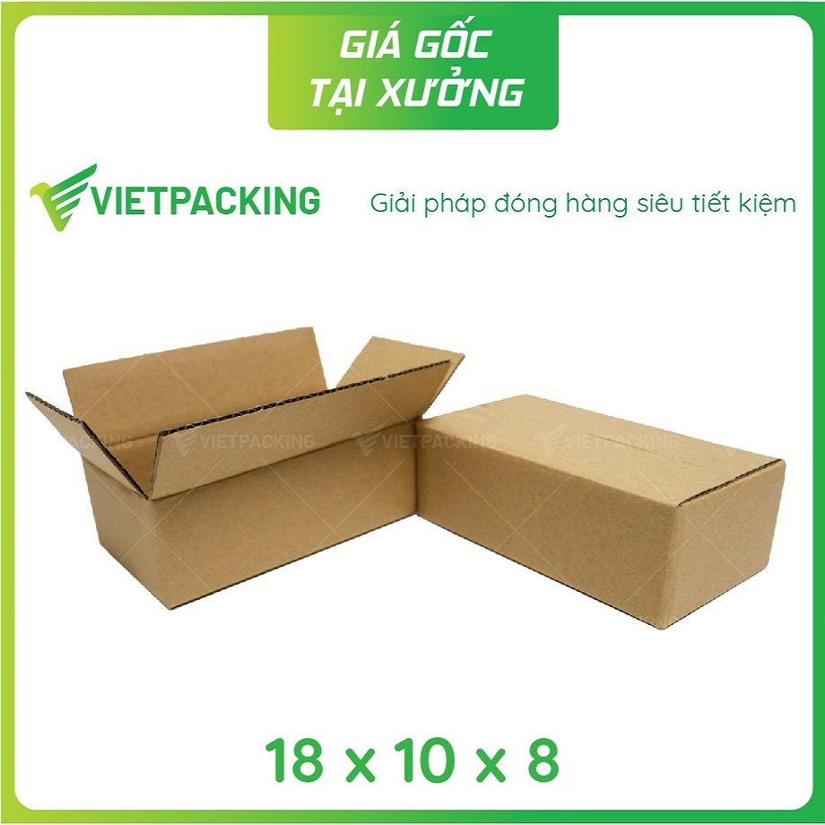 18x10x8 - 50 hộp carton đóng hàng đẹp V085