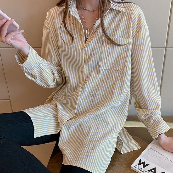 Áo len không tay dáng rộng họa tiết sọc màu tương phản cá tính thời trang