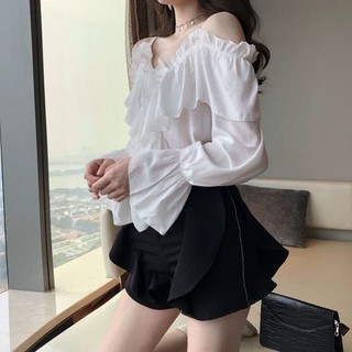 Áo 2 Dây Tay Dài Rớt Vai ( Trắng )