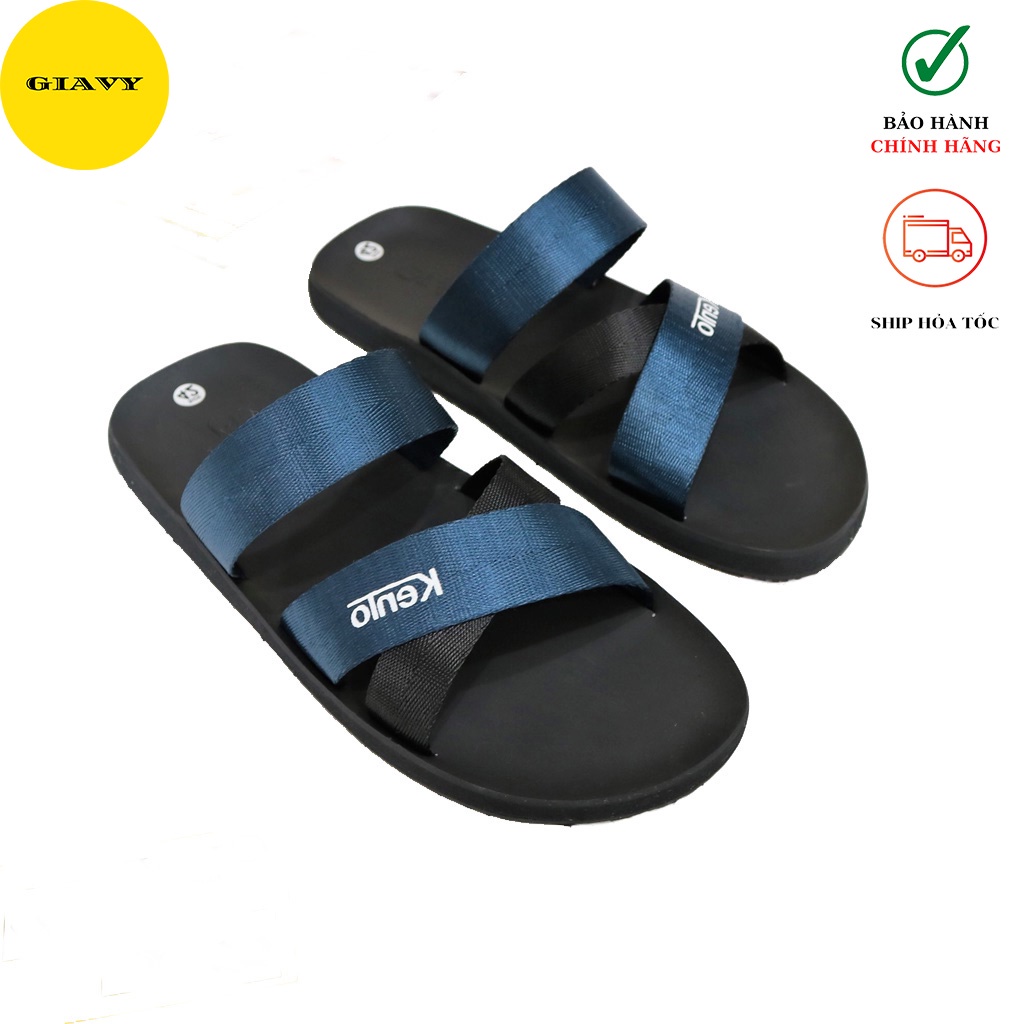 Dép nam quai chéo, vải bố phối màu đơn giản DTL427 - GIAVY