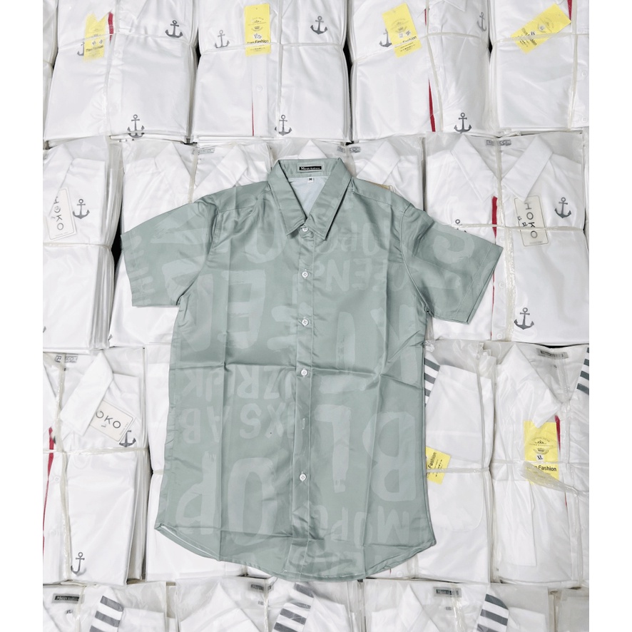 Hàng Hot Mẫu Mới ÁO Sơ MI Nam Tay Ngắn In CHìm  Thời Trang Lịch Lãm Sang Trọng HÌnh Thật Shop Tự CHụp Kèm Video Bao ĐỔi