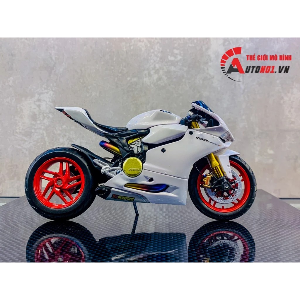 MÔ HÌNH XE ĐỘ DUCATI 1199 WHITE 1:12 AUTONO1 D024