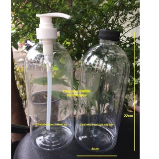 Chai nhựa pet 1 lít vòi nhấn và nắp vặn