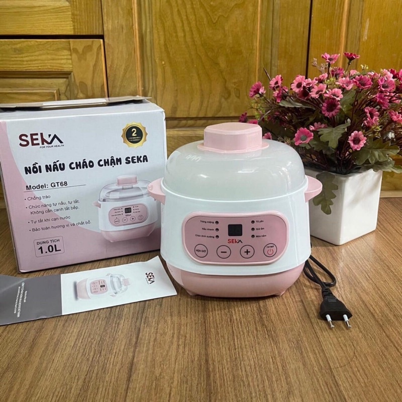 Nắp sứ 1L bộ nồi nấu cháo chậm seka