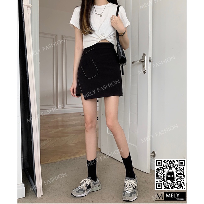 Chân váy chữ A ngắn công sở chỉ nổi đơn giản độc đáo vô cùng tôn dáng Mely's Fashion CV07