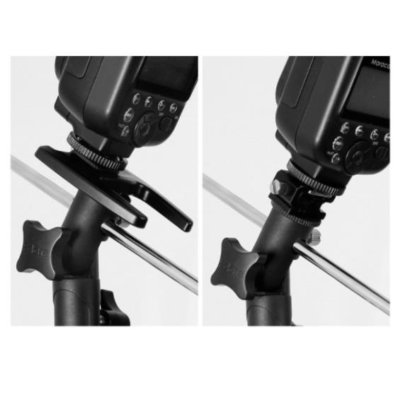 Gá đèn Flash gắn dù - phụ kiện studio, Chân Đế E Mount giá rẻ HL Lighitng