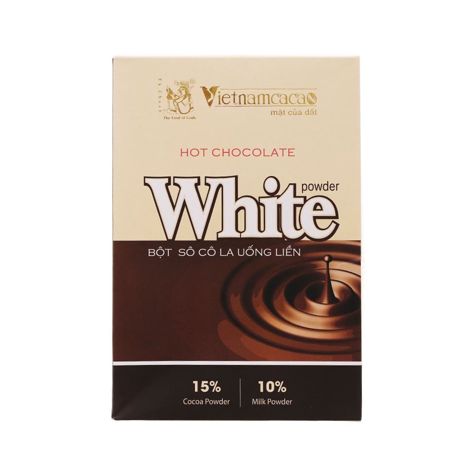 Bột socola uống liền Vietnamcacao Hot Chocolate White hộp 300g