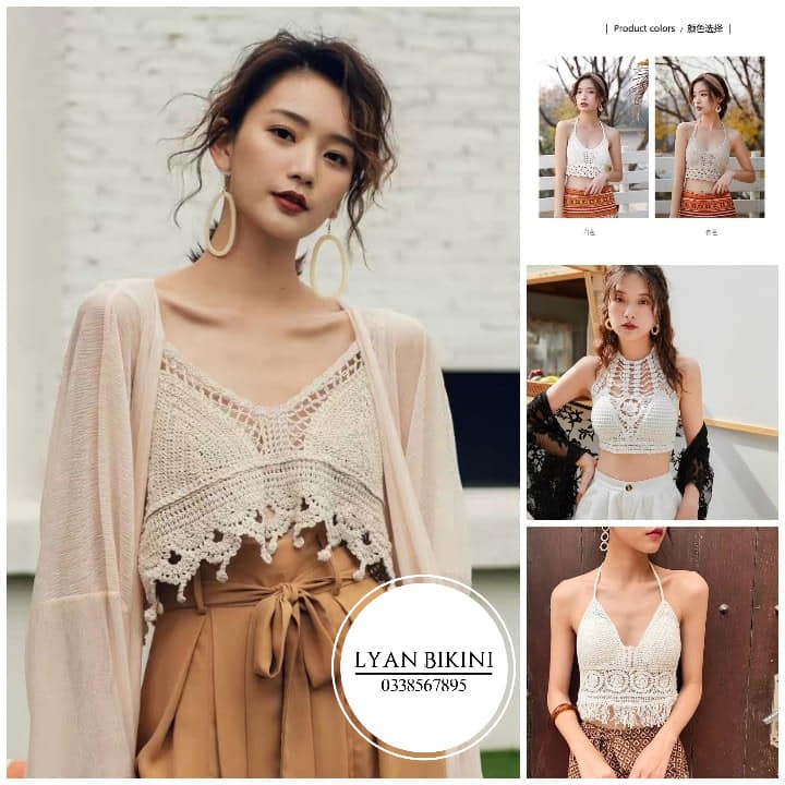 Áo bra len móc hàng Quảng Châu, bikini đi biển
