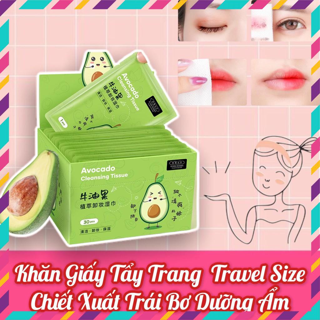 KHĂN GIẤY ƯỚT TẨY TRANG TINH CHẤT BƠ THEO GÓI TIỆN LỢI