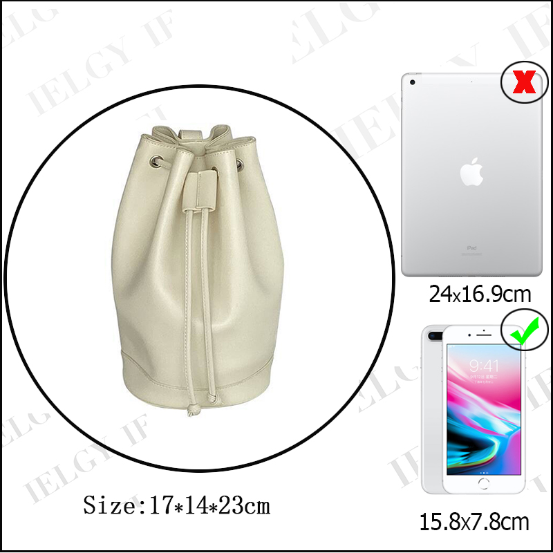 Túi đeo chéo đeo vai IELGY kiểu dây rút sức chứa lớn phong cách Hàn Quốc cổ điển thời trang