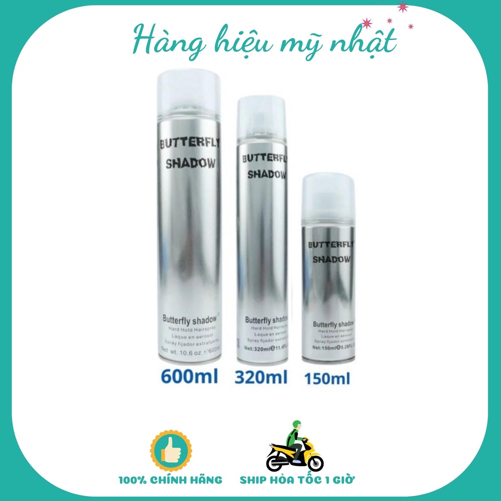 Gôm xịt tóc Butterfly dung tích 320ml đến 600ml