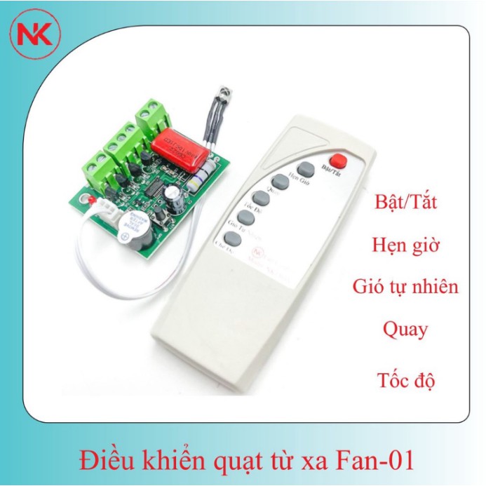 Mạch Điều Khiển Quạt Từ Xa Cho Quạt Bàn, Quạt Trần, Quạt Treo Tường, Quạt Điều Hòa,...Fan-01 Kèm Remote Hồng Ngoại.