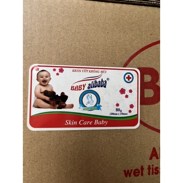 Khăn ướt Alibaba 80g an toàn cho bé