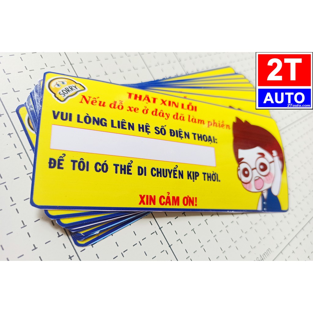 Logo Tem xe đỗ xe đã làm phiền, tấm sticker dán xe để lại số điện thoại khi đỗ xe