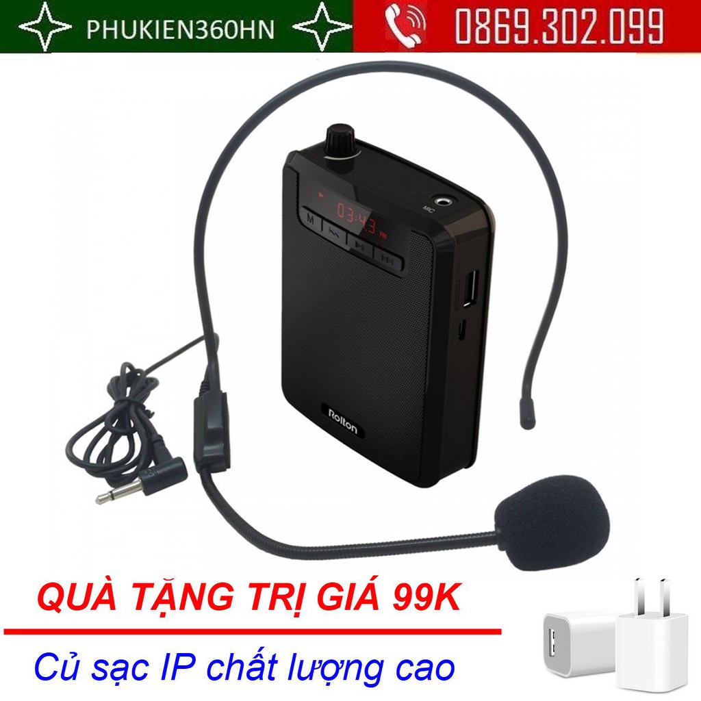 (QUÀ TẶNG 99K) Máy trợ giảng không dây 4 trong 1 ROLTON K300 chuyên nghiệp, mic và loa trợ giảng tiện lợi cho giáo viên