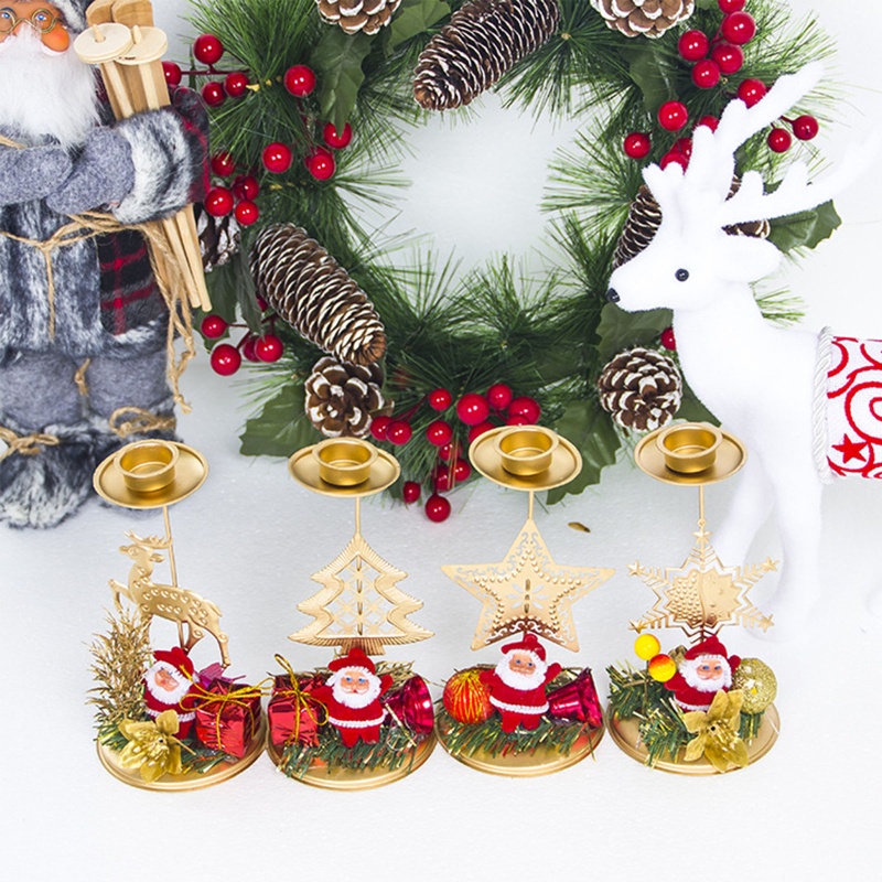 Giá Đỡ Đèn Cầy Bằng Sắt Hình Ông Già Noel Độc Đáo Trang Trí Nhà Cửa / Tiệc Tùng