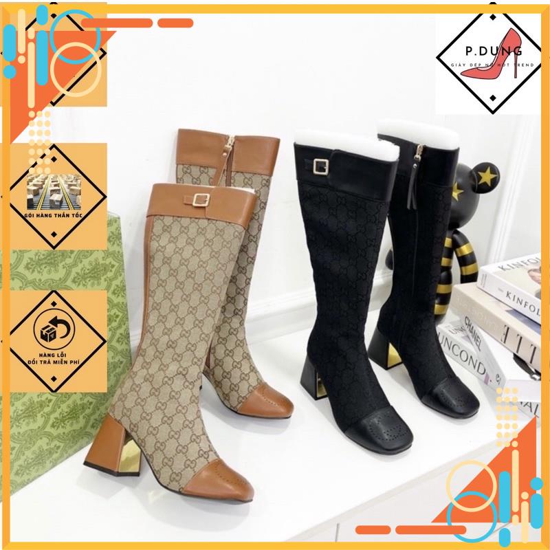 Bốt Nữ, Boot đùi lửng guci hồ ngọc hà gót vuông hoạ tiết fullbox