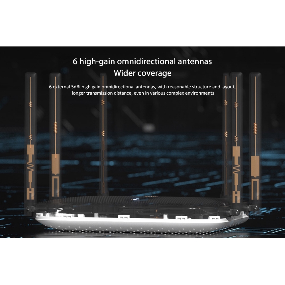 Thiết Bị Phát Wifi Xiaomi Redmi Ac290 2.4g 5.0ghz Dual-Band 2033mbps Với 6 Ăng Ten
