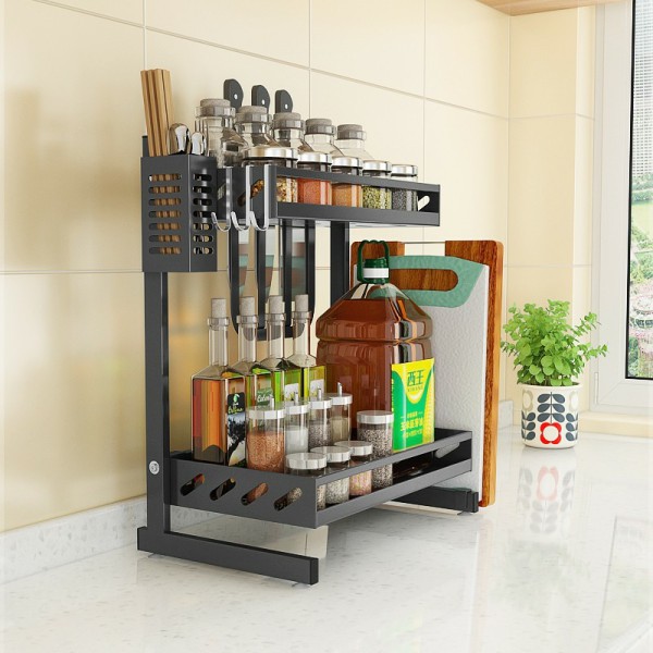 Kệ gia vị, kệ hũ gia vị 2 tầng, Phủ Sơn Tĩnh điện chống bám dính dầu mỡ thiết kế sang trọng | BigBuy360 - bigbuy360.vn