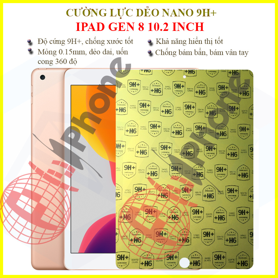 Dán cường lực dẻo nano iPad Gen 8 (iPad 10.2 2020)