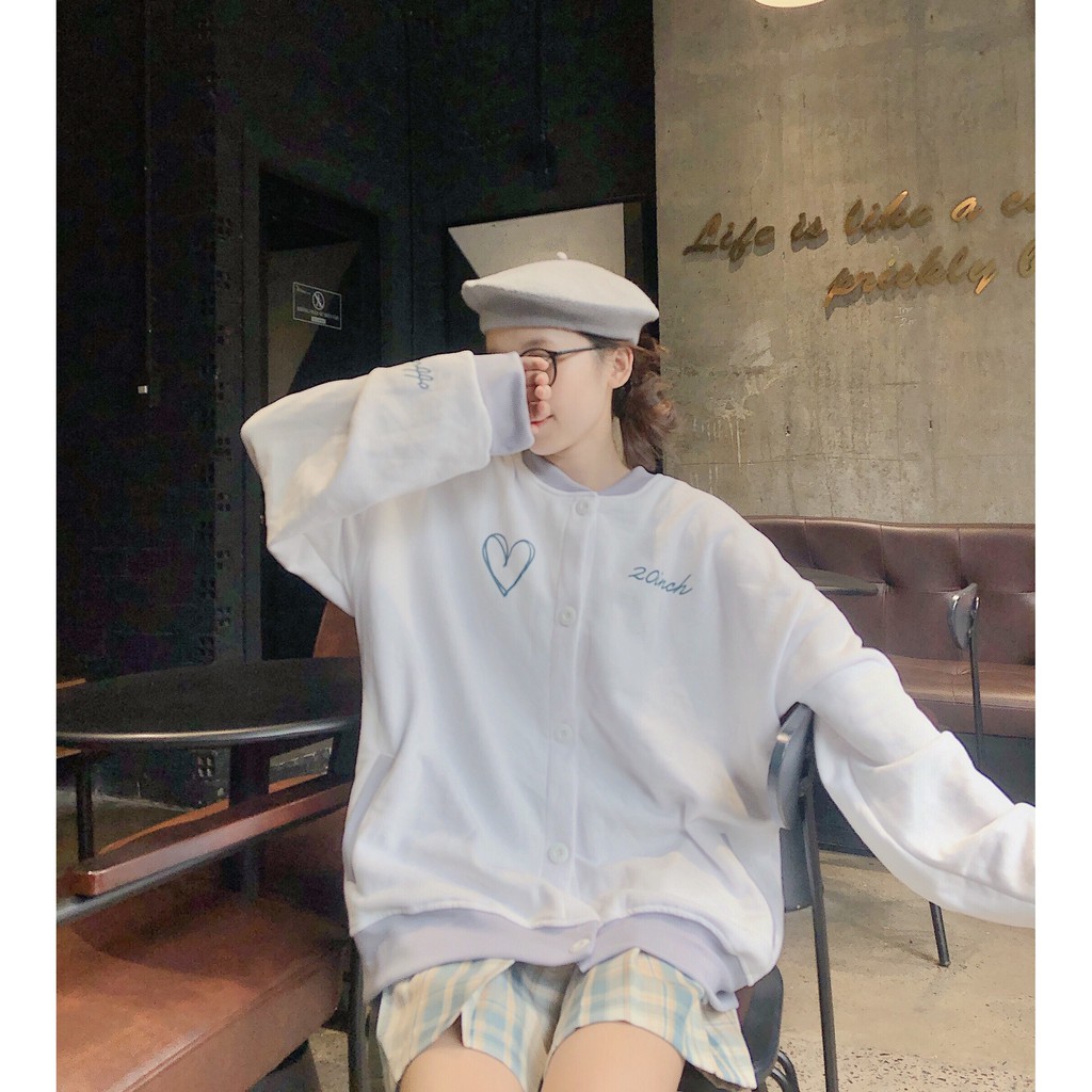 Áo Khoác bomber Nỉ Bông Cardigan WHATISLOVE 20inch 1hit_Unisex