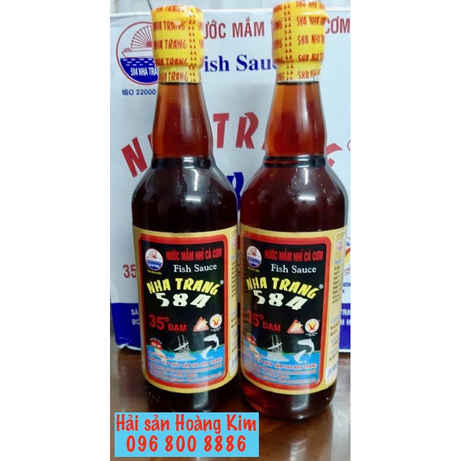 Nước mắm 584 Nha Trang 35 độ đạm - Chai thuỷ tinh 500ml