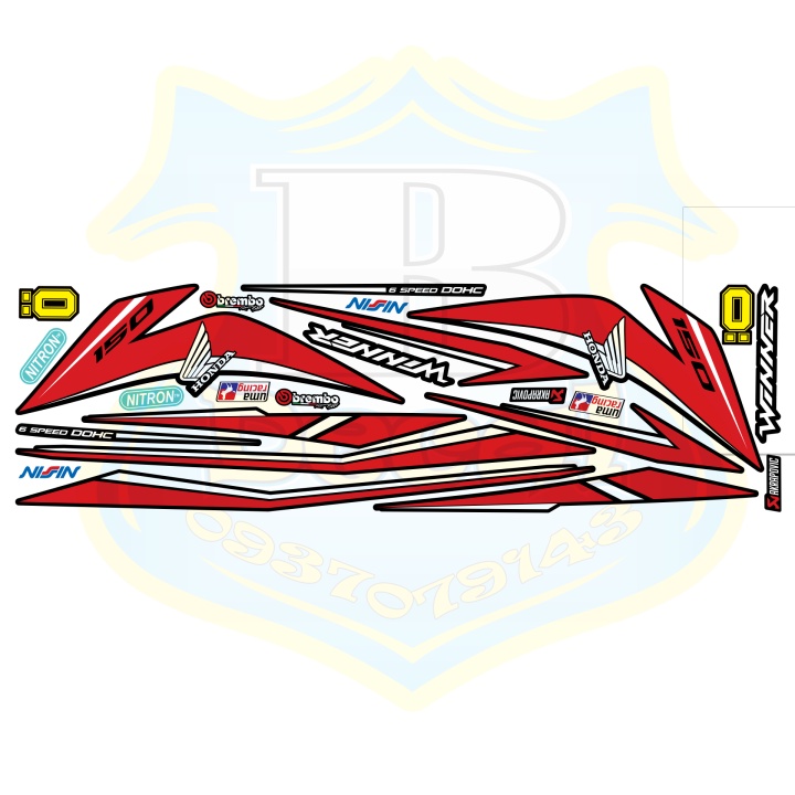 ( Quí khách vui lòng mang ra tiệm cho thợ dán ) Tem winner đỏ đen16