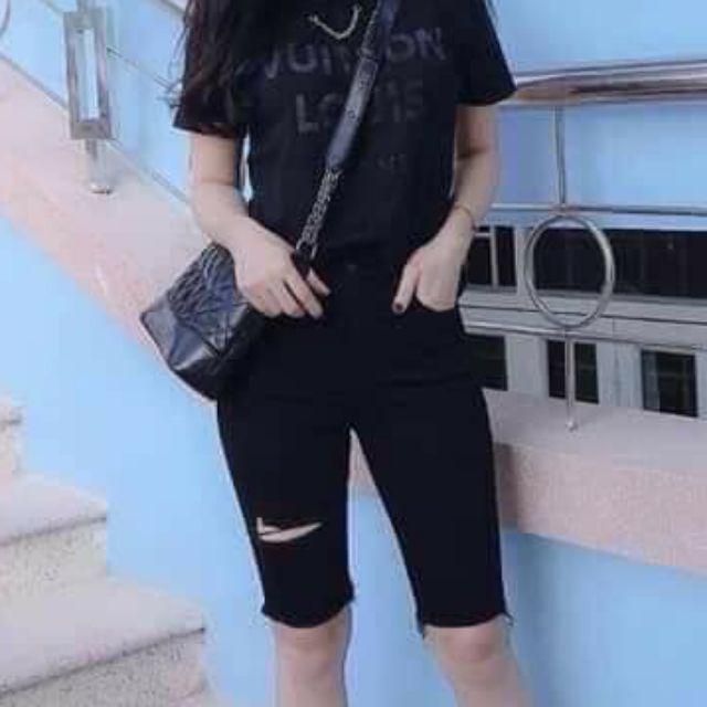 Quần kaki lửng lưng cao không xù xẻ đùi cá tính | BigBuy360 - bigbuy360.vn