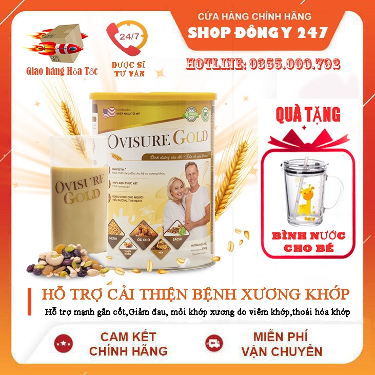 Sữa hạt xương khớp Ovisure Gold lon 650g- giúp xương khoeps dẻo dai, linh hoạt
