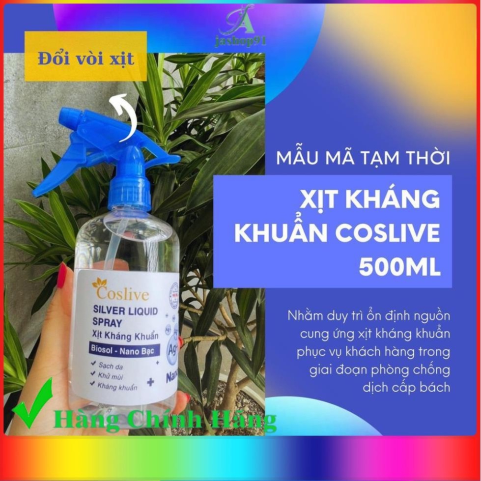 Xịt Kháng Khuẩn Nano Bạc COSLIVE 500ML - jashop91 | BigBuy360 - bigbuy360.vn