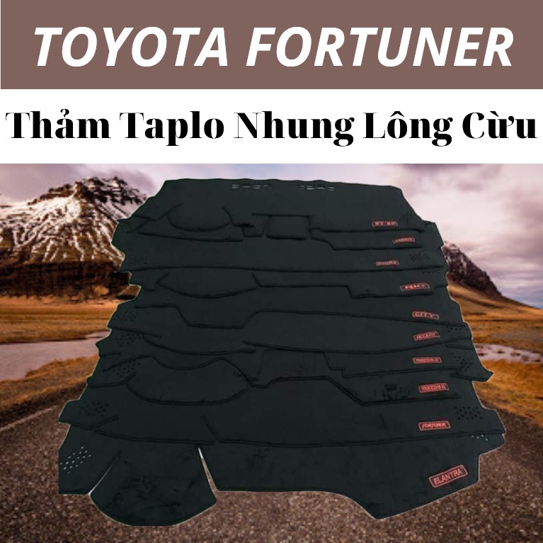 Thảm Taplo Cho Xe Toyota Fortuner Chất Liệu Nhung 3 Lớp Lông Cừu Cao Cấp