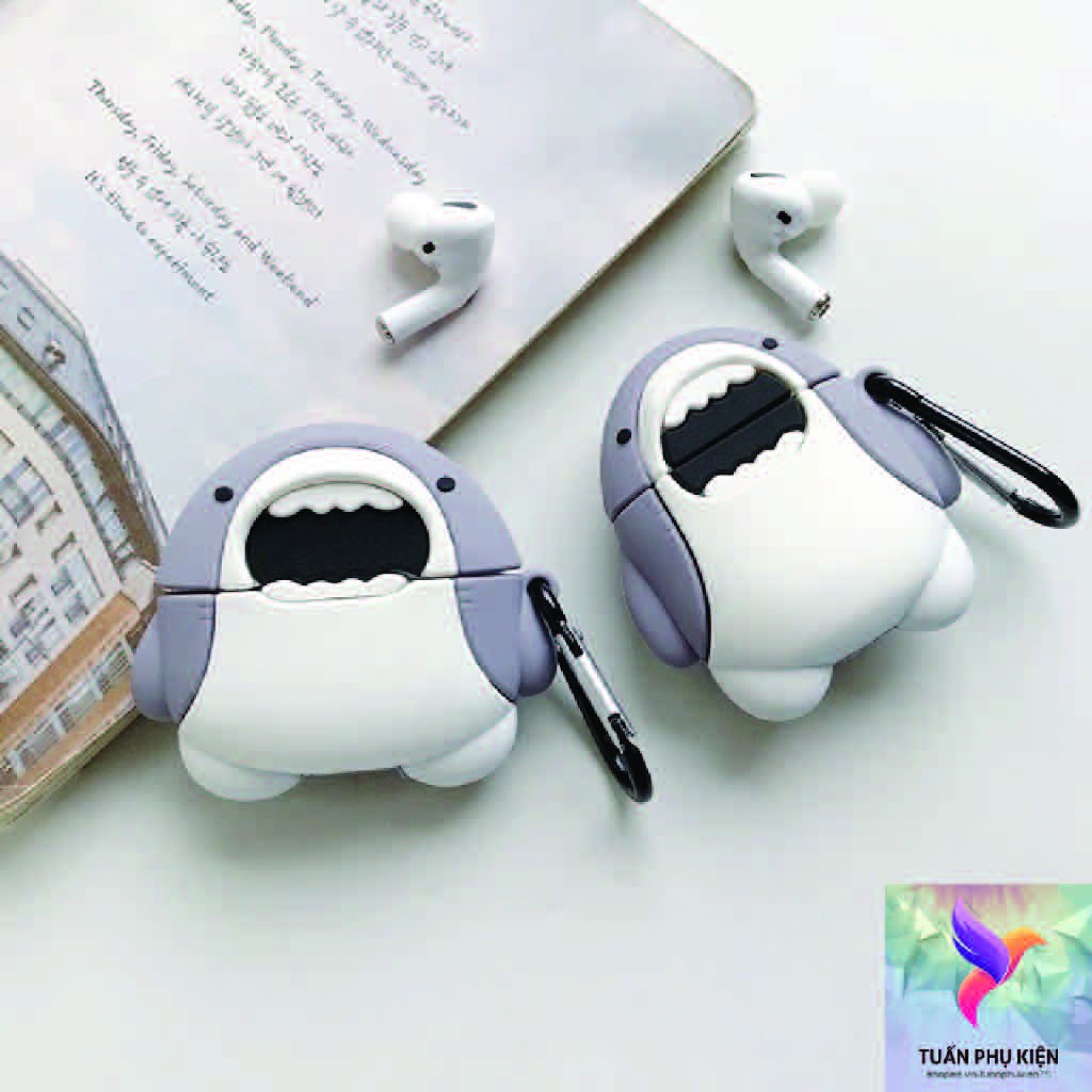 Airpods Case ⚡ Freeship ⚡ Cá Mập Cute - Case Tai Nghe Không Dây Airpods 1/ 2/ i12/ Pro - Tuấn Phụ Kiện