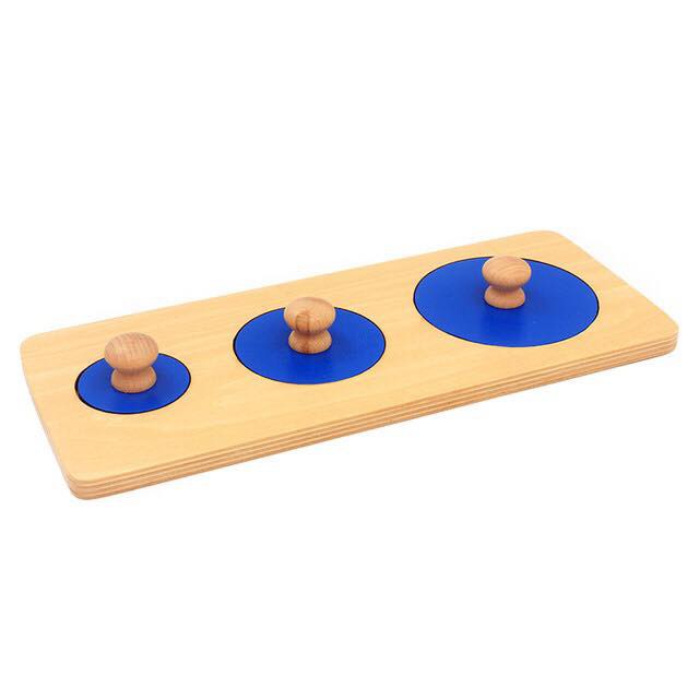 Giáo cụ Montessori 0-3 tuổi - Ghép 3 hình hình tròn to nhỏ - LOẠI TO ĐẸP