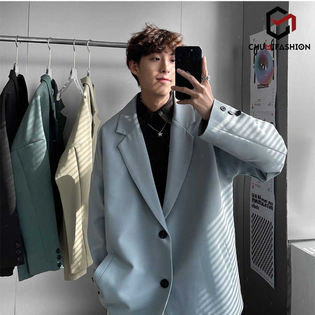 Áo blazer nam chumi 2 lớp dày dặn form rộng dáng unisex ad006
