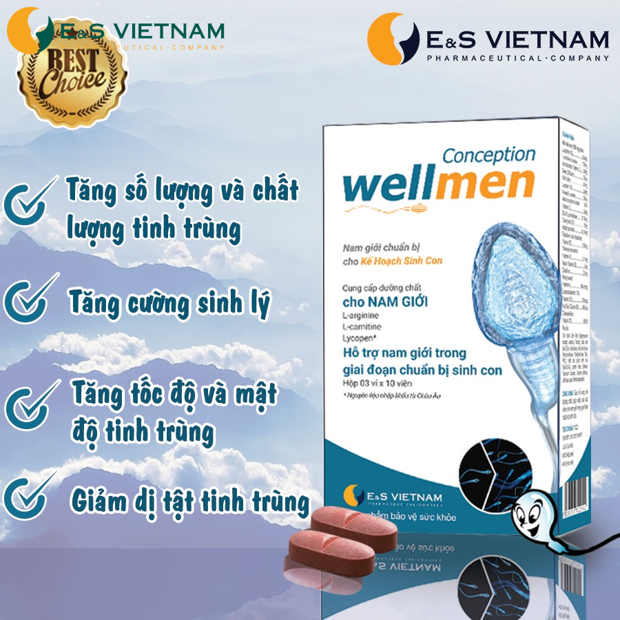 Wellmen Conception - Cải Thiện Chất Lượng Tinh Trùng Nam Giới, Hỗ Trợ Sinh Con