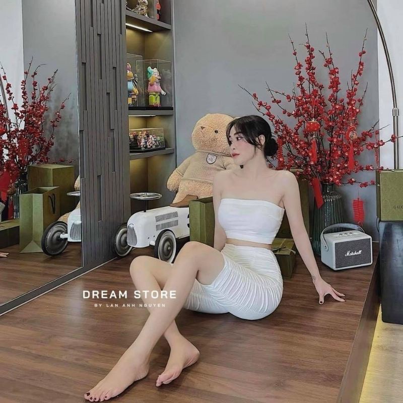 Set Đầm Phối Áo Khoác siêu tôn dáng