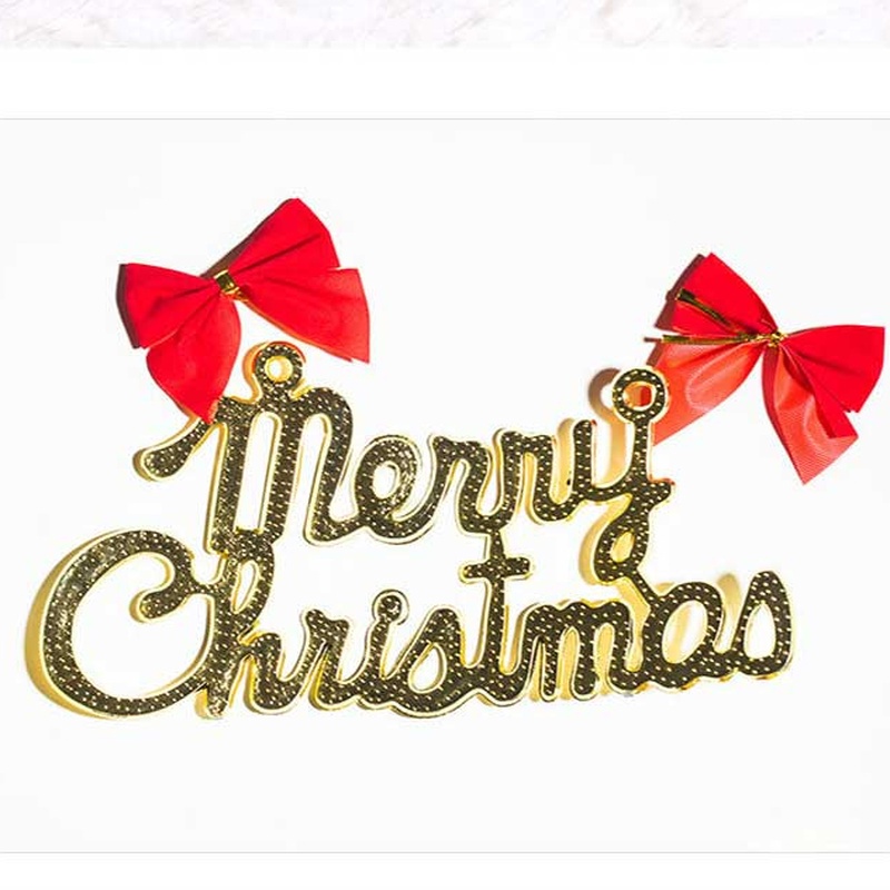 Phụ Kiện Treo Trang Trí Cây Thông Giáng Sinh Chữ Merry Christmas Bằng Nhựa