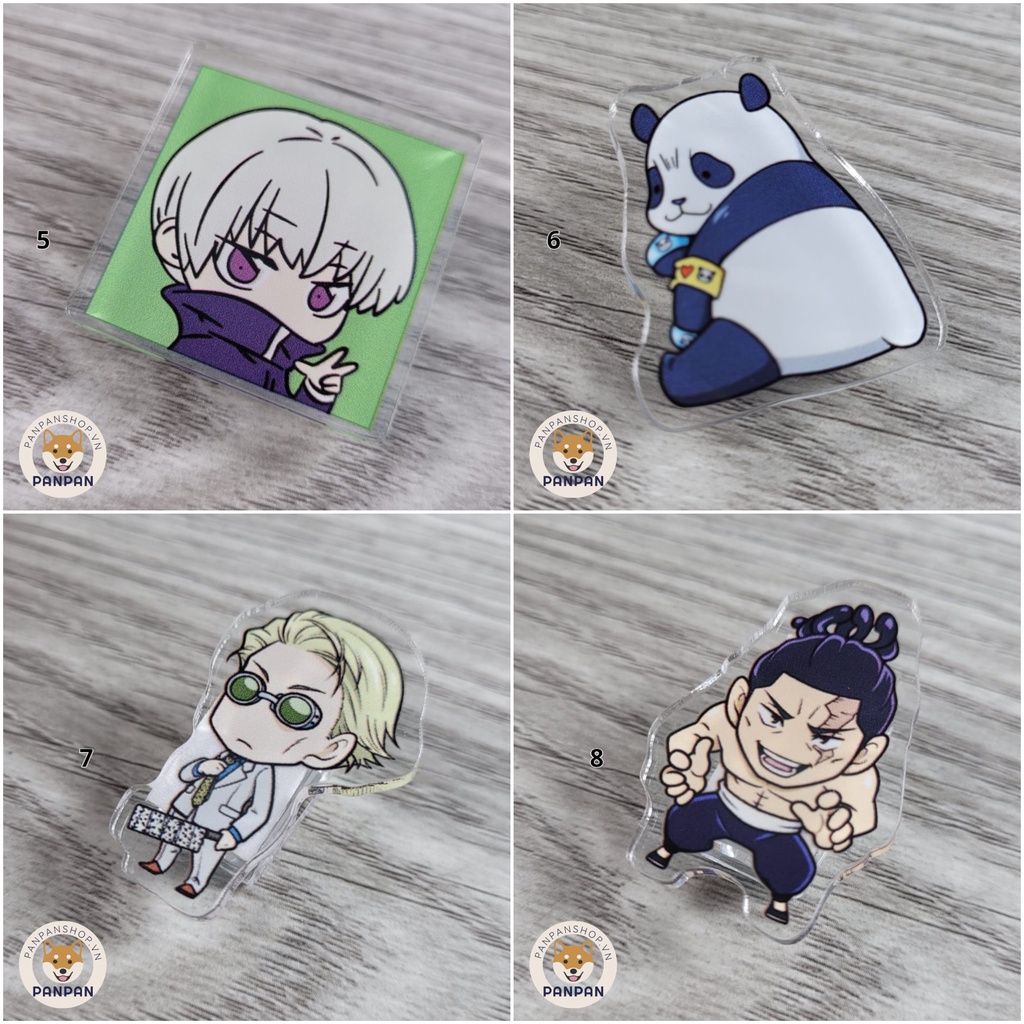 Pin kẹp giấy acrylic anime Jujutsu nhiều mẫu trong suốt (4CM)