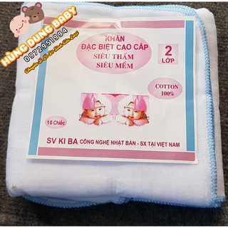Khăn xô kiba 2 lớp( 1 gói 10 cái ) [ Rẻ Vô Địch ]