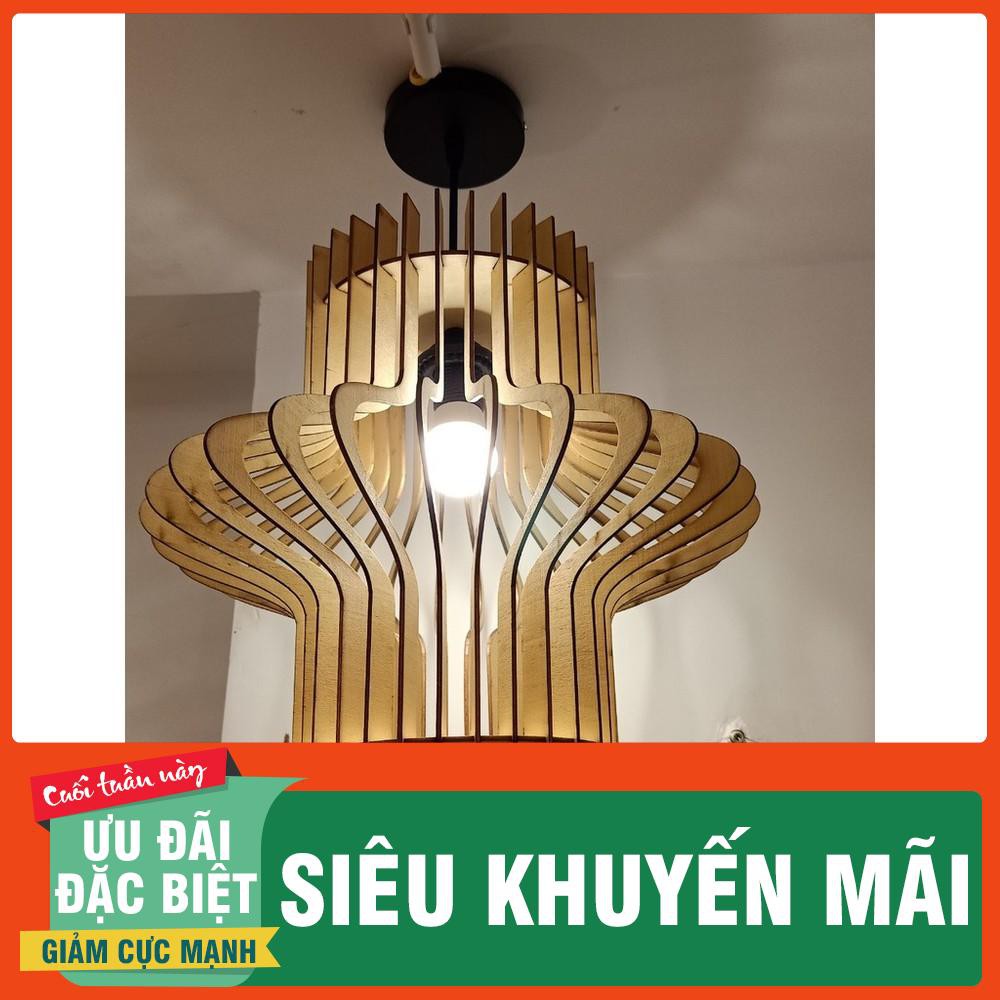 Gỗ trang trí Đèn thả trần bằng gỗ Decor Việt Phát TT053