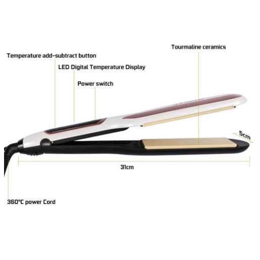 Máy Là Tóc,Máy Ép Duỗi Tóc Thẳng 10 Mức Chỉnh Nhiệt KEMEI 9622 - Tạo Kiểu,Làm Đẹp, Là Thẳng Tóc
