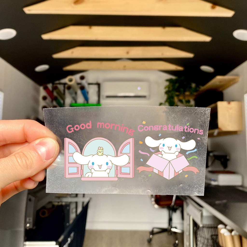Cinnamoroll Họa Tiết Chuyển Cho Quần Áo Trẻ Em Táo Có Thể Giặt Nhiệt Vinyl Chuyển Sắt Trên Miếng Dán